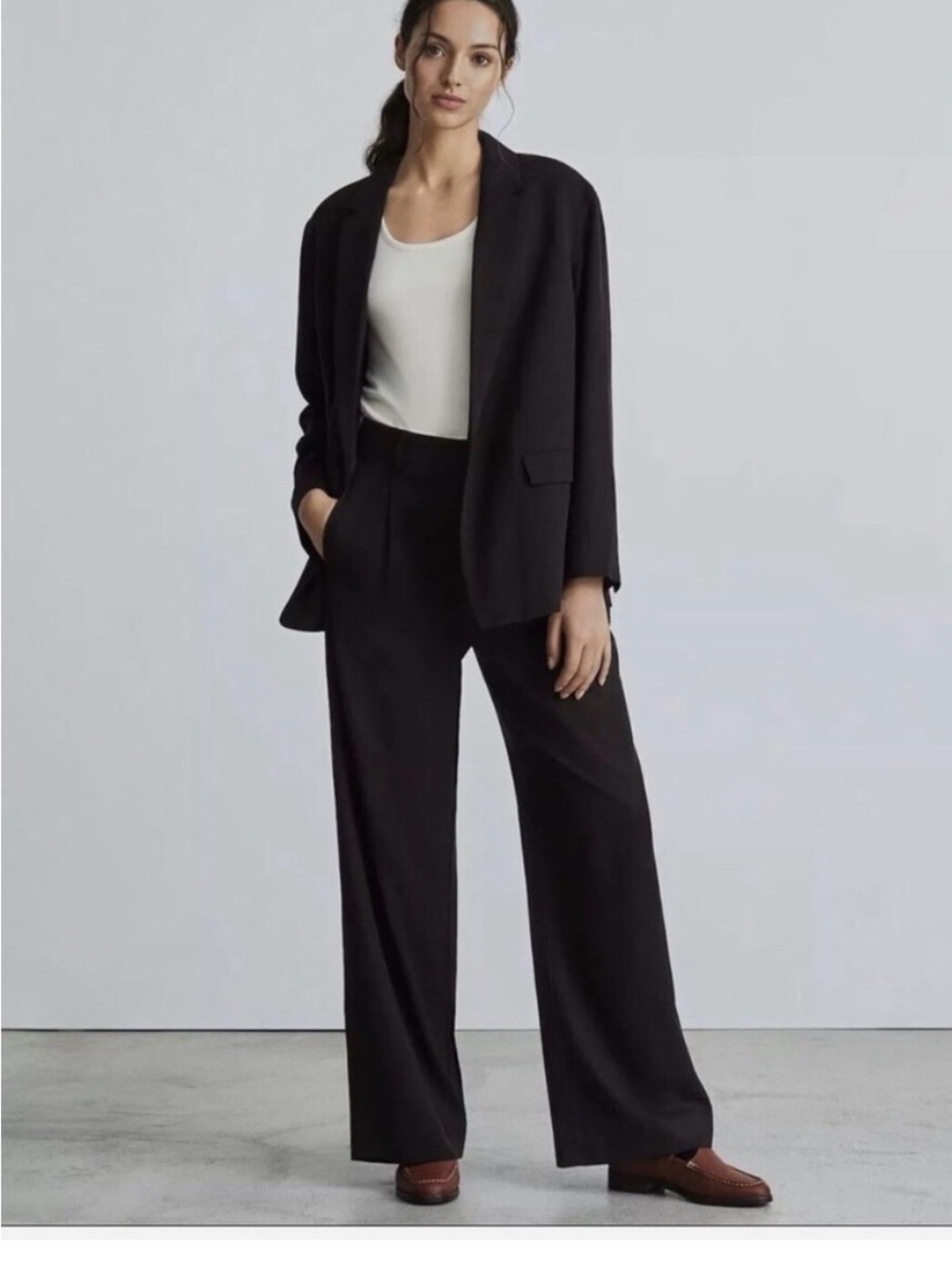 NWOT Everlane Womens The Way-High Drape Pant Size 0 Pleated Black